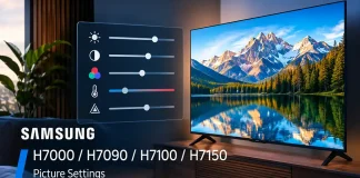 Samsung H7000, H7090, H7100, H7150 configurações de imagem