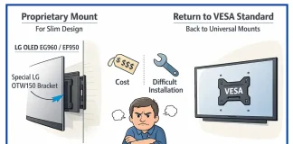 Montagem na parede OTW 150 TV LG EG960v, EG960T, EG9600, EF9500, EF950V