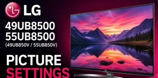 Configurações recomendadas para LG 49UB8500 / 55UB8500 (49UB850V / 55UB850V)
