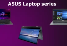 Categorias, séries e explicações dos computadores portáteis Asus