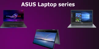 Categorias, séries e explicações dos computadores portáteis Asus