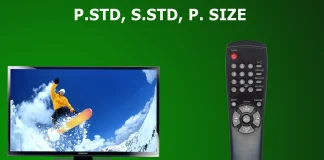 O que significam os botões P.STD, S.STD, P. SIZE no controle remoto da TV