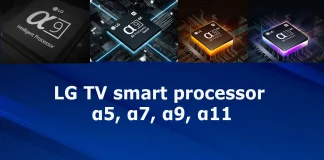 Processador inteligente LG TV α5, α7, α9, α11: gerações
