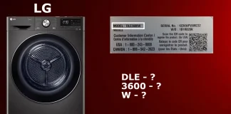 Número do modelo da secadora LG, explicação da decodificação