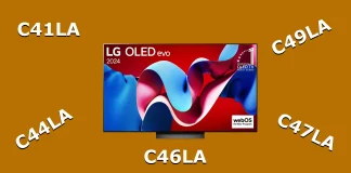 Diferença da LG OLED TV entre os modelos C41LA, C44LA, C45LA, C46LA, C47LA, C48LA, C49LA