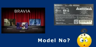 Pesquisa de número de modelo de TV Sony