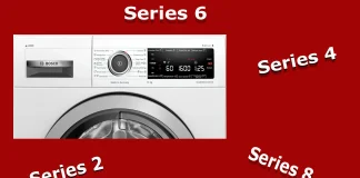 Diferenças entre as séries de máquinas de lavar Bosch