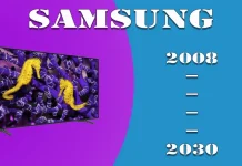 Modelos de TVs Samsung por ano