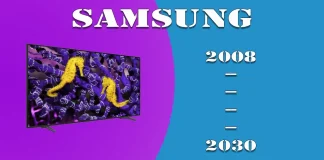 Modelos de TVs Samsung por ano