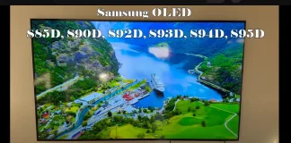 Samsung OLED S85D, S90D, S92D, S93D, S94D, S95D: diferenças