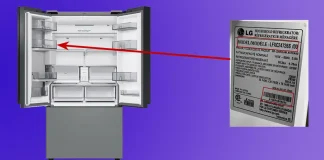 Como encontrar o número do modelo e o número de série do refrigerador LG