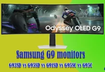 Diferenças entre os monitores Odyssey G9 de 2023-2024