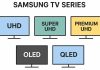 Séries de TVs Samsung, UHD, Super UHD, Premium UHD, OLED, QLED