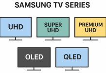 Séries de TVs Samsung, UHD, Super UHD, Premium UHD, OLED, QLED