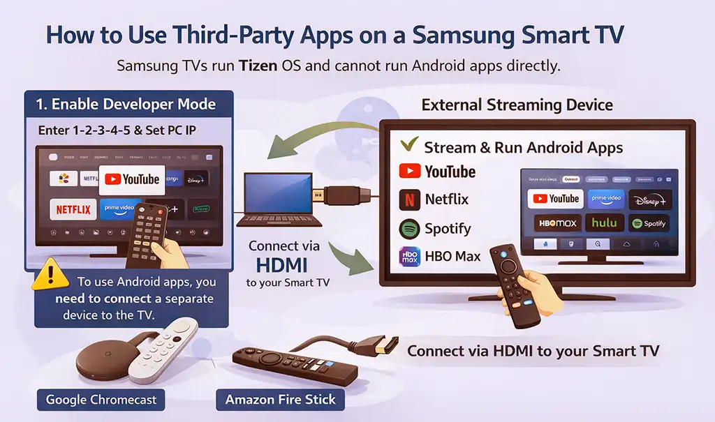 How to use third-party apps on a Samsung Smart TV