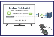 Aplicativos de terceiros em TVs Samsung e modo desenvolvedor