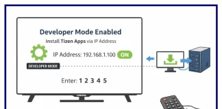 Aplicativos de terceiros em TVs Samsung e modo desenvolvedor