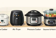 Como funcionam os eletrodomésticos de cozinha panela de arroz, fritadeira de ar, panela de pressão, vaporizador e multicooker