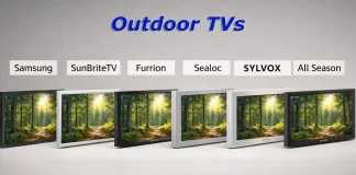 Comparação de fabricantes de TVs para uso externo