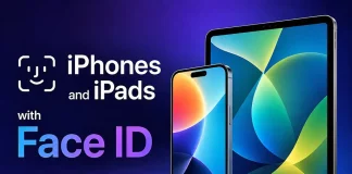 Lista de iPhones e iPads com Face ID