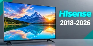 Linha de televisores Hisense por ano, 2018–2026