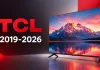 Gama de televisores TCL por ano, séries de 2019 a 2026