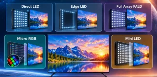 Tipos de retroiluminação de TVs, Direct LED, Edge LED, Full Array FALD, Micro RGB e Mini LED